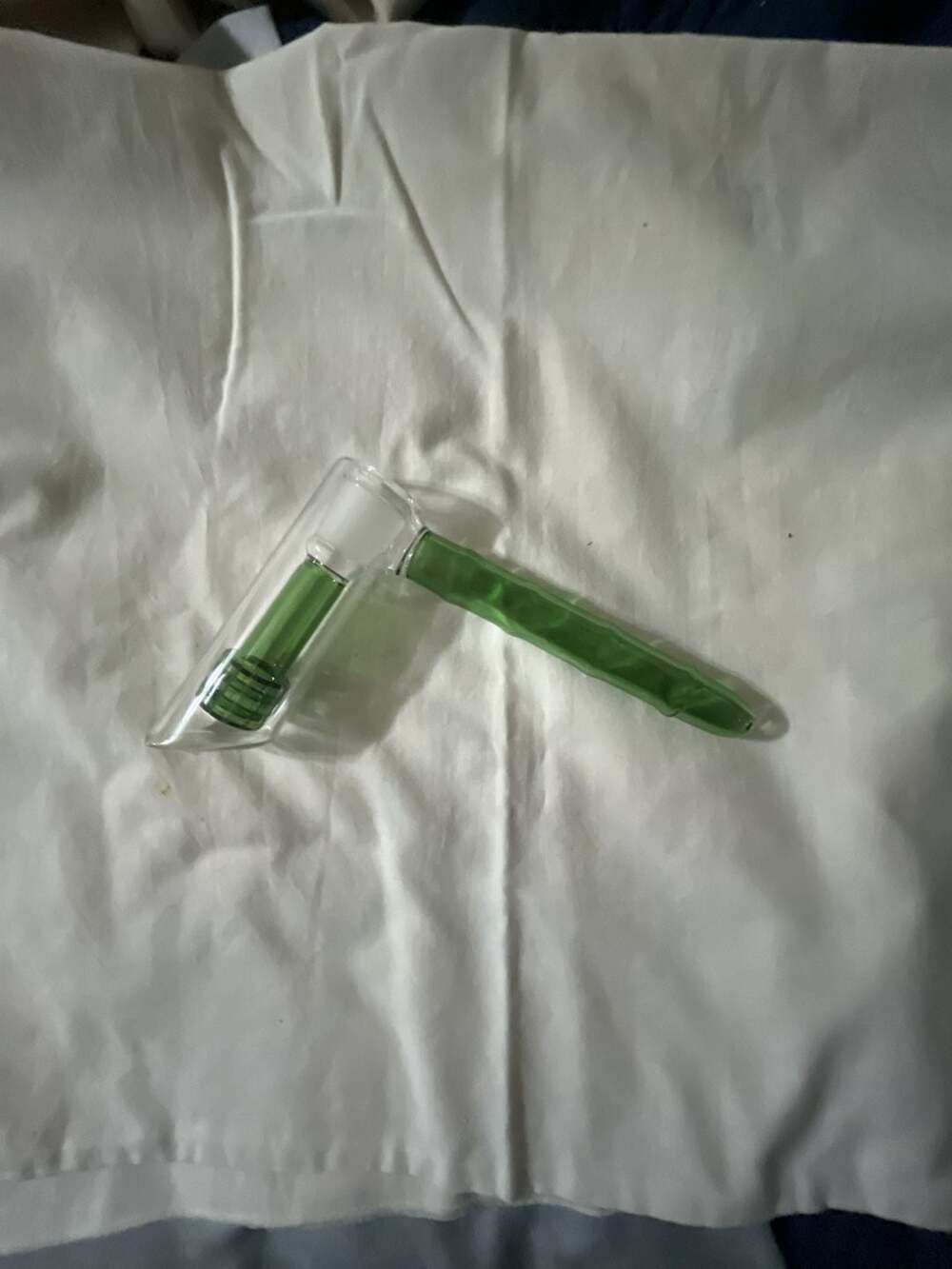 Green Glass Hammer Bubbler Hand Piece with Percolator